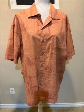 Casual Short-Sleeve Shirt Jacket in Terracotta-Size L